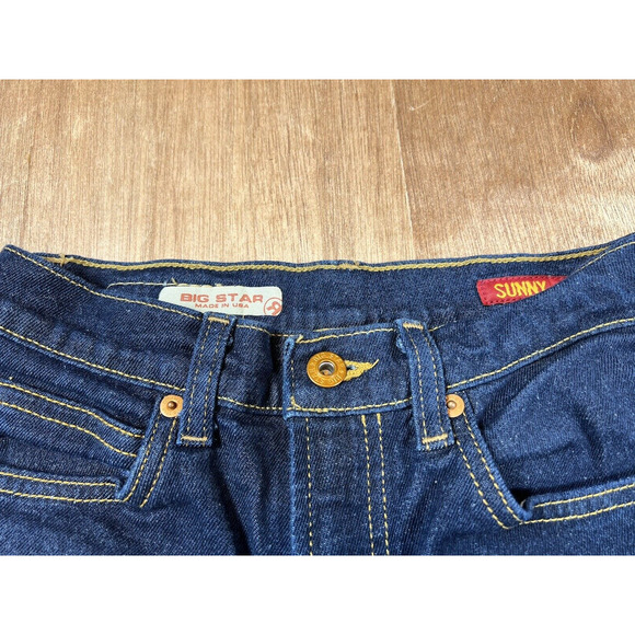 Big Star 25 R Skinny Mid Rise Dark Wash Denim Womens Jeans Minimal Cowgirl Basic - Picture 12 of 15